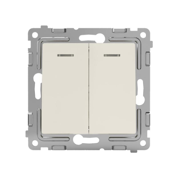 Выключатель 2-кл. СП Pixel 10А IP20 с индикатором механизм беж. TOKOV ELECTRIC TKE-PX-V2I-C02