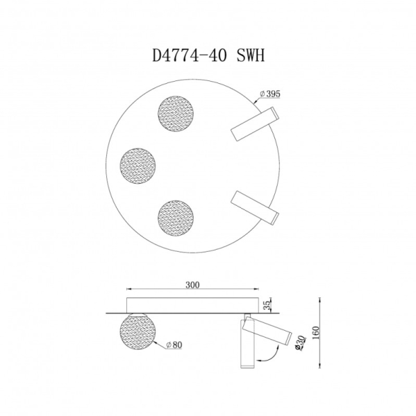 Накладной светильник iLedex D4774-40 SWH