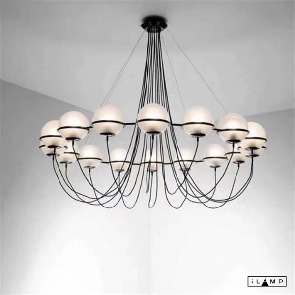 Подвесная люстра iLamp 10346P/16 BK-WH