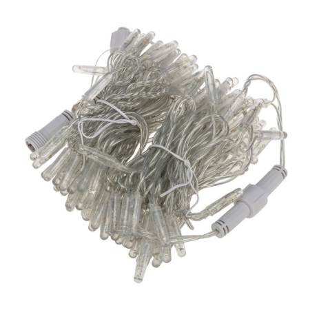 Гирлянда светодиодная Нить 10м 100 LED ТЕПЛЫЙ БЕЛЫЙ прозрачный ПВХ IP65 постоянное свечение 24В соединяется NEON-NIGHT нужен транс-ор 531-100/531-311/531-312