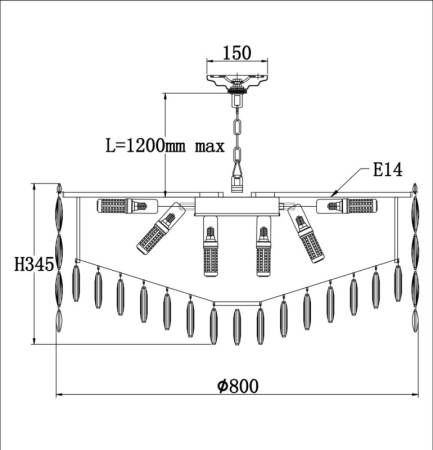 Подвесная люстра Fluorite FL1061-22P