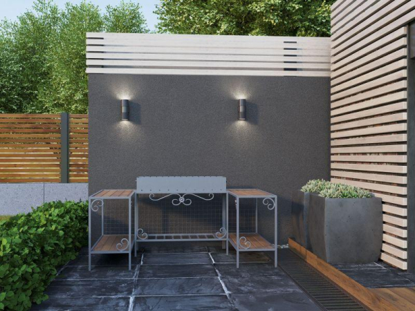 Светильник 5221 2хGU10 IP65 уличный настенный сер. IEK LT-UBU0-5221-GU10-2-K03