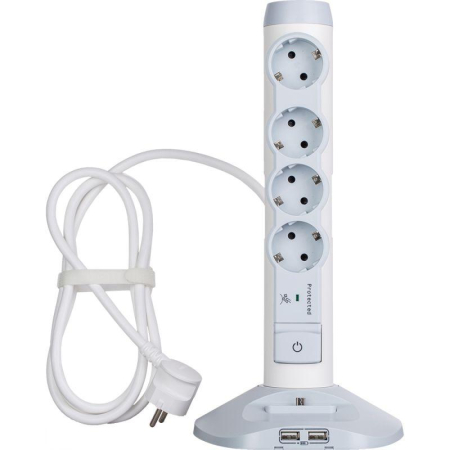 Стойка 16А IP20 2хUSB+microUSB+4х(2P+E) Leg 694614