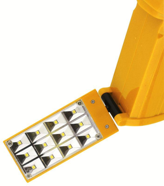 Фонарь аккумуляторный LED3819CSM 9LED + 12SMD 2 режима аккум. SLA 220В желт. Ultraflash 12102/12860