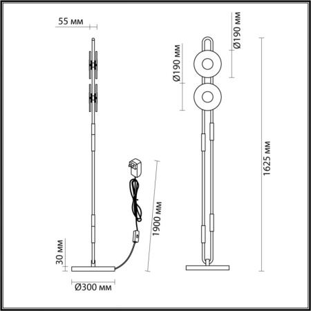 Торшер Odeon Light 5407/23FL