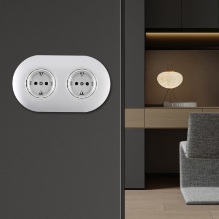 Розетка Arte Milano SET08-2-40-1x2 silver