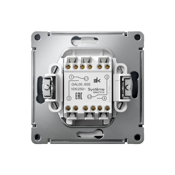 Переключатель 2-кл. ArtGallery 10AX быстрозажим. клем. механизм грифель SE GAL000765S