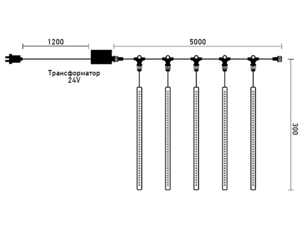 Светодиодная гирлянда Laitcom CCL160-10-1B