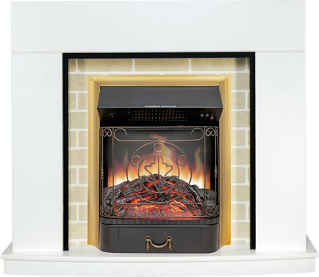 Royal Flame Каминокомплект Montana - Белый с очагом Majestic FX Brass