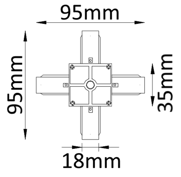 Crystal Lux Соединитель X-образный (однофазный) Crystal Lux CLT 0.211 04 BL