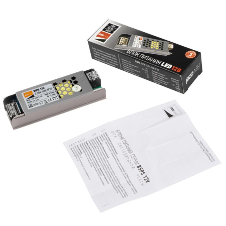 Блок питания для светодиодной ленты 40Вт 3.3А 12В IP20 BSPS метал. JazzWay 3329334A