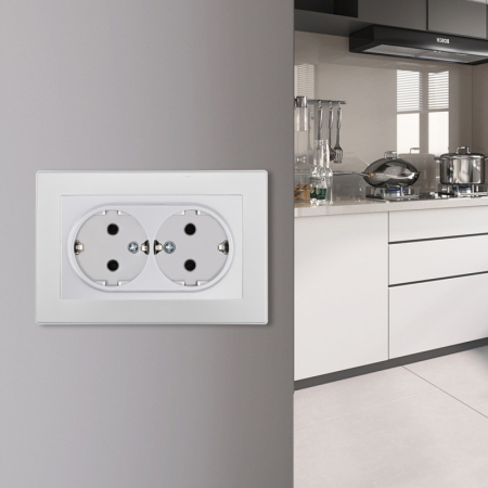 Розетка Arte Milano SET06-double-40-2 silver