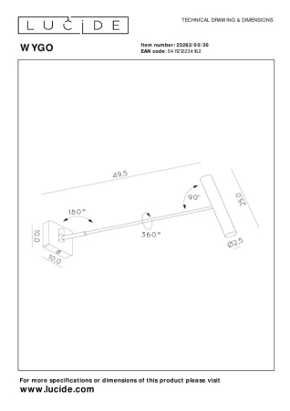 Бра LUCIDE 23262/05/30