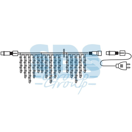 Гирлянда светодиодная Бахрома (Айсикл) 5,6x0,9м 240 LED КРАСНЫЙ черный каучук, IP67 3,3мм постоянное свечение 230В блок в комплекте NEON-NIGHT