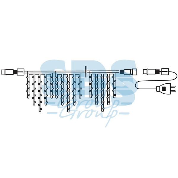 Гирлянда светодиодная Бахрома (Айсикл) 5,6x0,9м 240 LED КРАСНЫЙ черный каучук, IP67 3,3мм постоянное свечение 230В блок в комплекте NEON-NIGHT