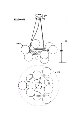Подвесная люстра MyFar MR1946-9P