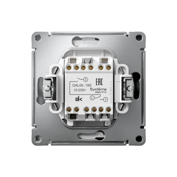 Выключатель для жалюзи 2-кл. ArtGallery 2х (сх. 4) 10А быстрозажим. клем. механизм лотос SE GAL001319S