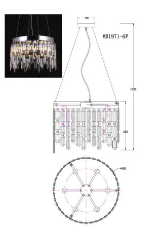 Подвесная люстра MyFar MR1971-6P
