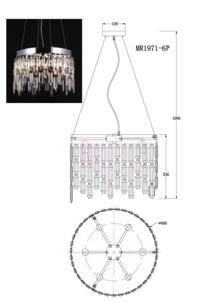 Подвесная люстра MyFar MR1971-6P