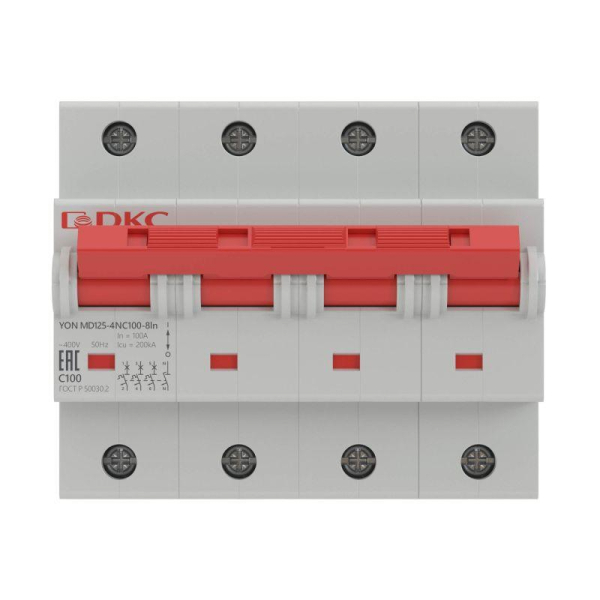 Выключатель автоматический модульный 4п (3P+N) C 125А 15кА MD125 YON MD125-4NC125