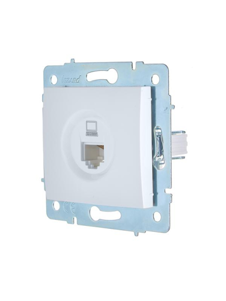 Розетка компьютерная 1-м СП ASTI IP20 RJ45 механизм Cat 5e бел. LEZARD 7081-0288-139