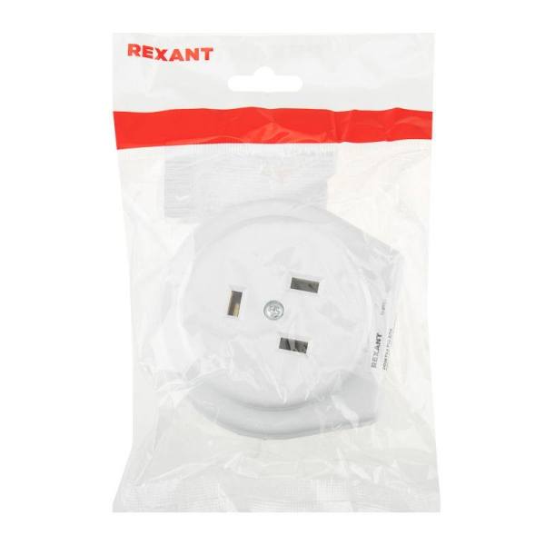 Розетка РШ для электрической плиты 32А, 250В, 2Р+РЕ (СУ) белая REXANT
