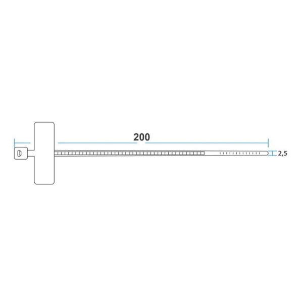 Хомут под маркер нейлоновый 200x2,5мм белый (100 шт/уп) REXANT
