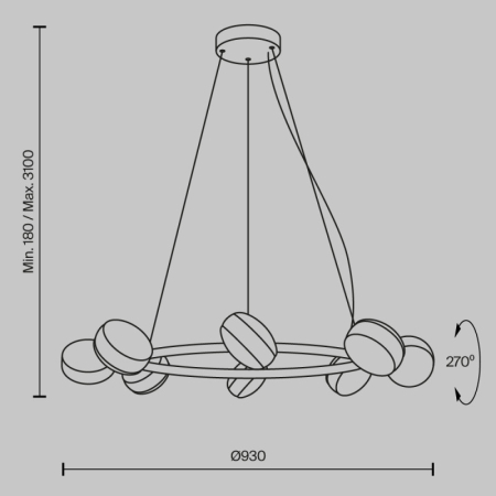 Подвесная люстра Maytoni MOD299PL-L80BC3K