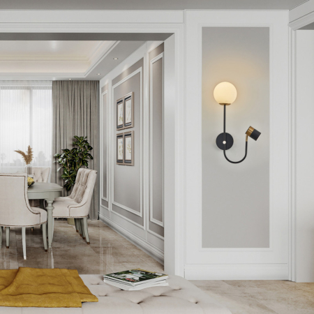 Бра Arte Milano 274802/1+1B BK/GD