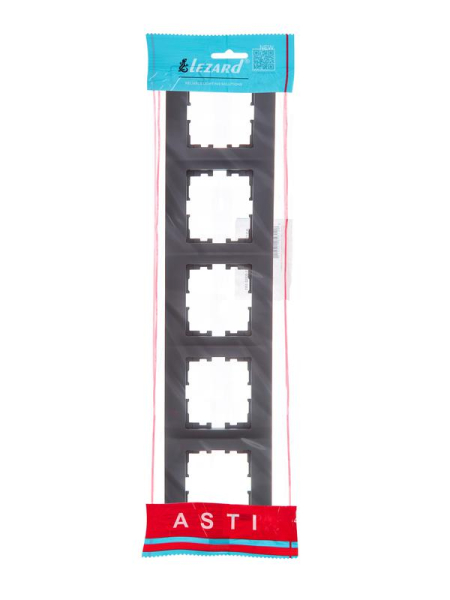 Рамка 5-м ASTI горизонт. черн. бархат LEZARD 7081-4200-150