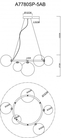 Подвесная люстра ARTE Lamp A7780SP-5AB