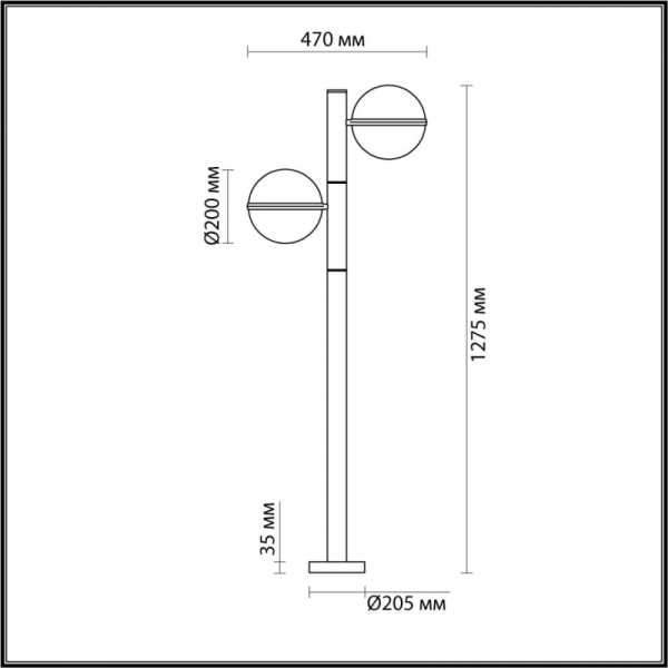 Садово-парковый светильник Odeon Light 4832/2F