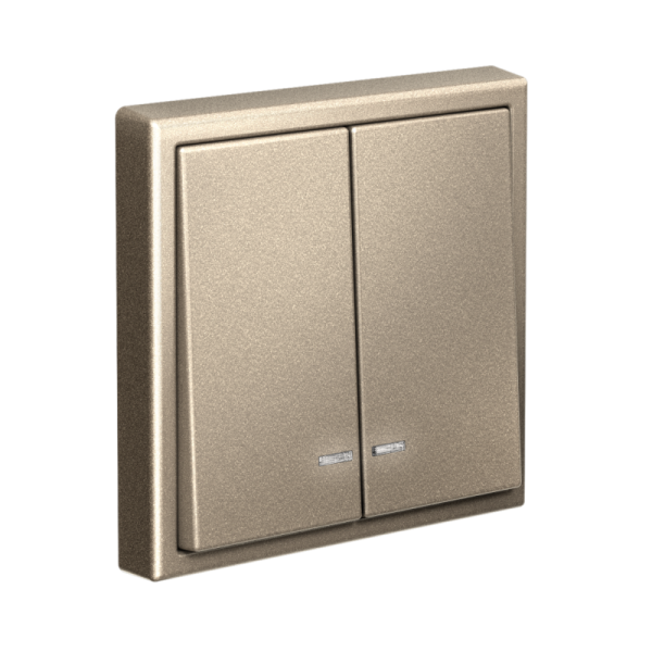 Выключатель 2-кл. ArtGallery (сх. 5а) 10AX с подсветкой механизм шампань SE GAL000553