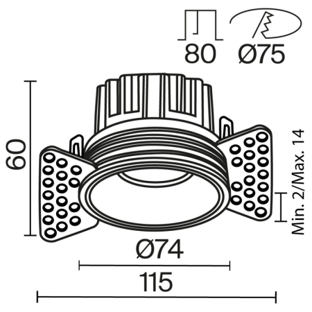 Встраиваемый светильник Maytoni Technical DL058-12W3K-TRS-BS