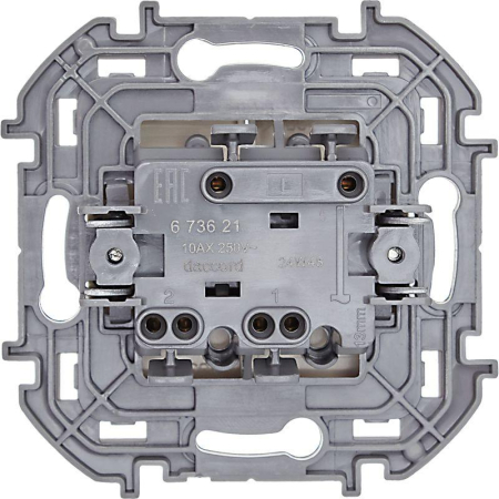 Выключатель 2-кл. Inspiria 10А IP20 250В 10AX механизм сл. кость IEK 673621