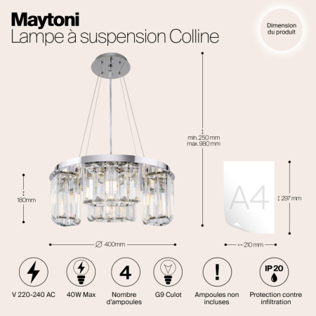 Подвесная люстра Maytoni MOD083PL-04CH