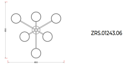 Люстра на штанге Zortes ZRS.01243.06