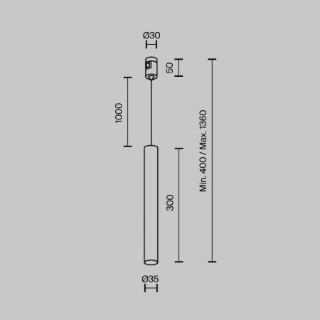 Светильник на шине Maytoni Technical TR155-1-5W3K-B