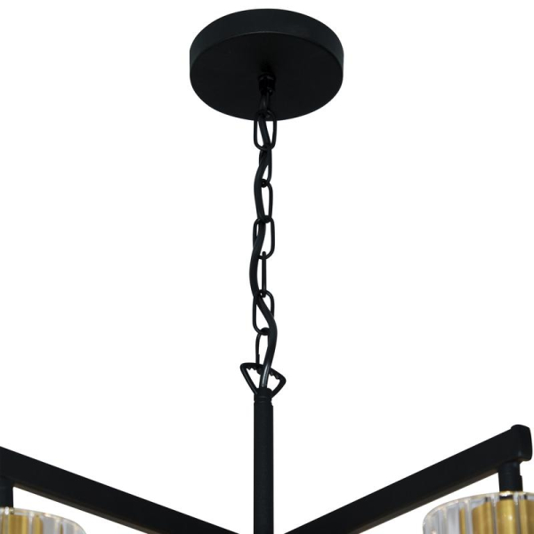 Светильник "Эсми" 251 (плафон 0015) НСБ 01-5х60-138 Е27 (ИМ) подвесной черн. зол. Элетех 1005405249