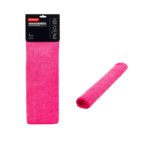 Микрофибра автомобильная, 35х40 см, 250гр/м2, 1 шт. REXANT