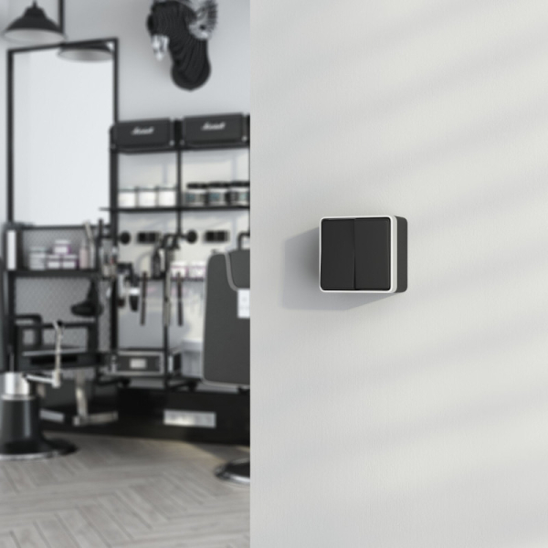 Выключатель Werkel W5020234 черный с серебром