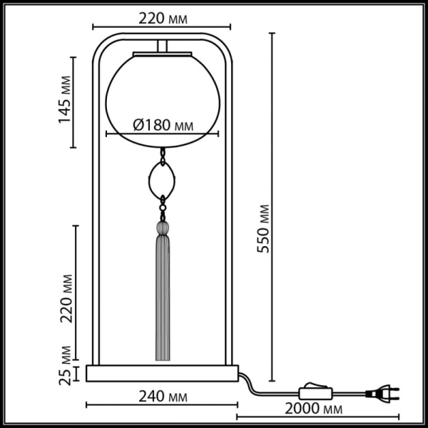 Настольная лампа Odeon Light 5432/1T