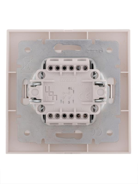 Выключатель 2-кл. СП Rain 10А IP20 жемчуж./бел. метал. LEZARD 703-3030-101