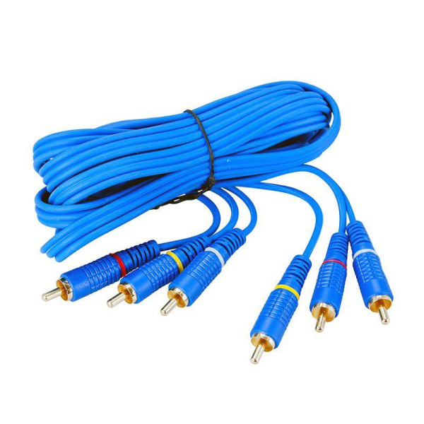Шнур 3х3 RCA 3м син. gold Rexant 17-0204-1
