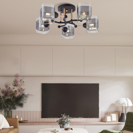 Накладная люстра Arte Milano 324308/5 BK+FG