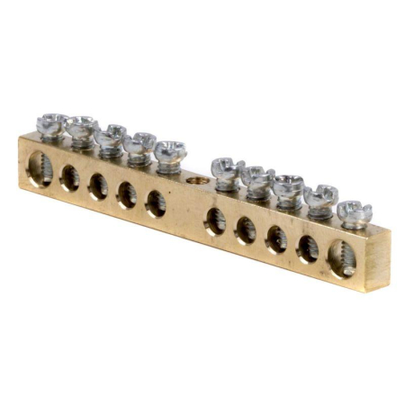 Шина на 10 отверст. 2х6мм 8х4мм латунная DKC F10AB011