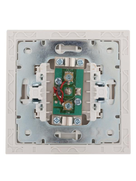 Розетка телевизионная проходная TV СП Rain с хром. боковой вставкой бел. LEZARD 703-0225-129