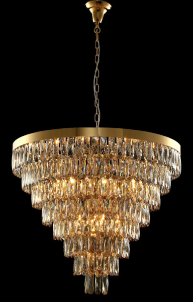 Каскадная люстра Crystal Lux ABIGAIL SP22 D820 GOLD/AMBER