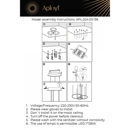 Подвесная люстра APLOYT APL.024.03.136
