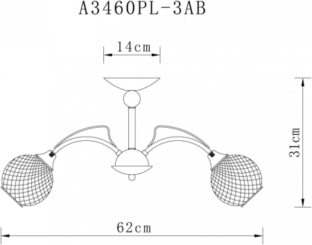 Люстра на штанге ARTE Lamp A3461PL-3AB